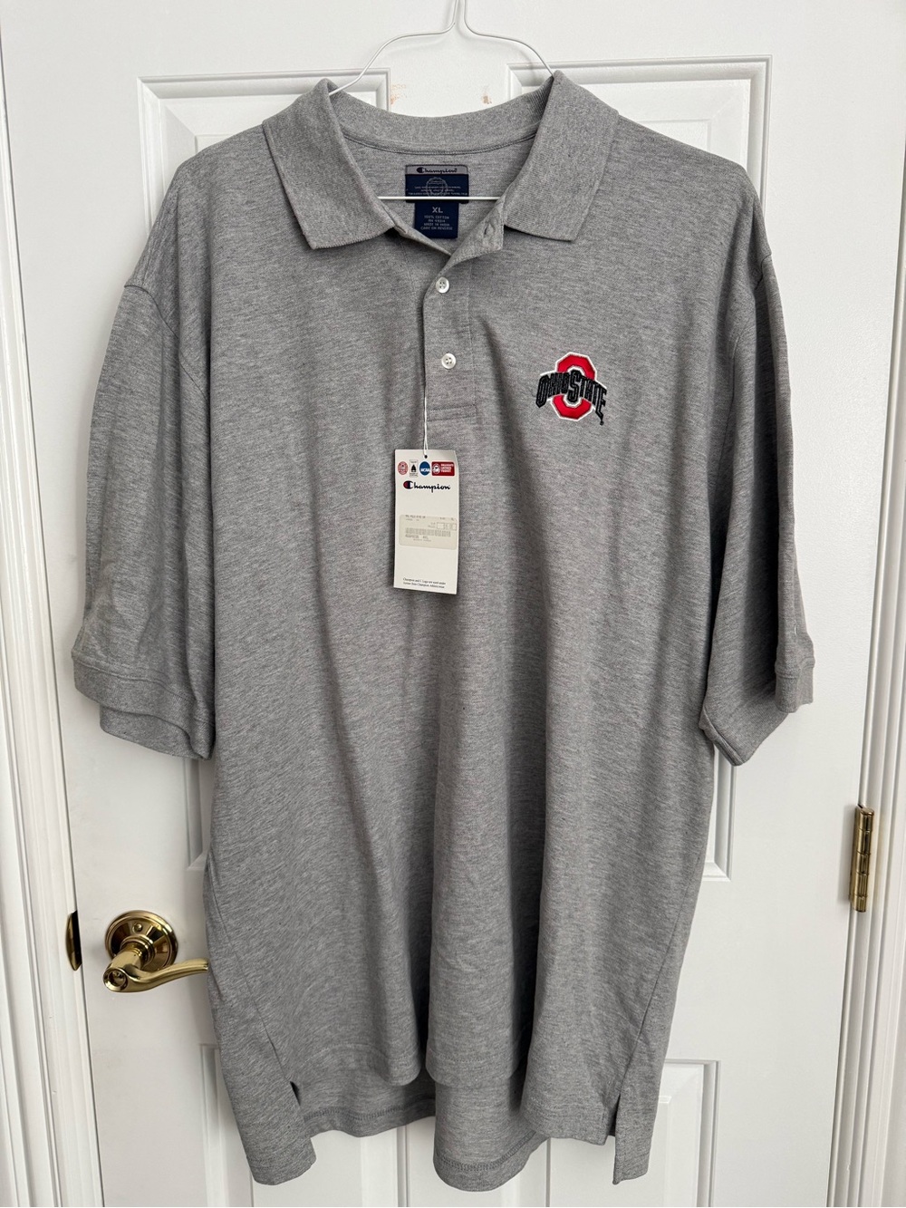 Champion Men's Gray Ohio State Polo Shirt - XL